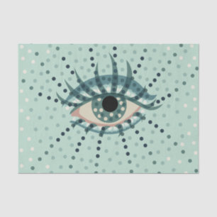 Papel De Seda Ojo azul extraño con arte psicodélico del extracto