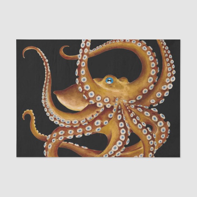 Papel De Seda Ojo azul marrón arte negro (Anverso)