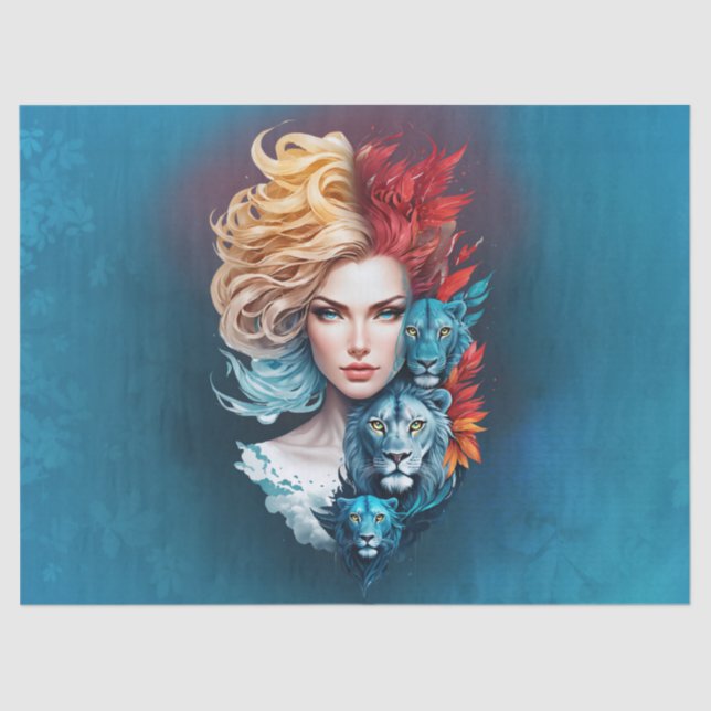 Papel De Seda Ojo de León y pelo estrellado (Anverso)