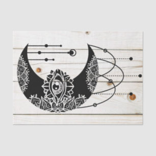 Papel De Seda Ojos de luna negra ornamentados mandala tablones d