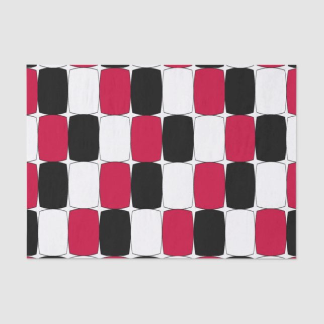 Papel De Seda Ojos de peces negros, blancos y rojos (Anverso)