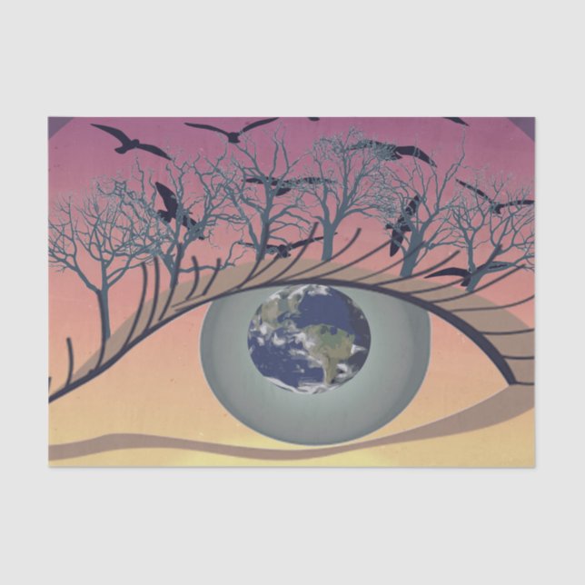 Papel De Seda Ojos en el mundo, la tierra y el medio ambiente -  (Anverso)