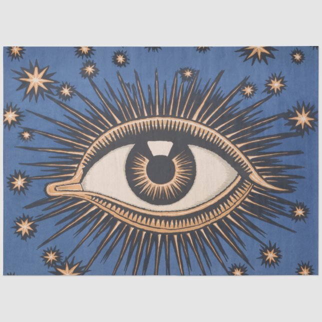 Papel De Seda Ojos Estrellas Luna Celestial Nouveau (Anverso)
