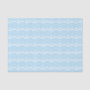 Papel De Seda Olas azules pastel y patrón de puntos
