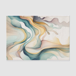 Papel De Seda Olas de arte acuáticas abstractas. Movimiento de f
