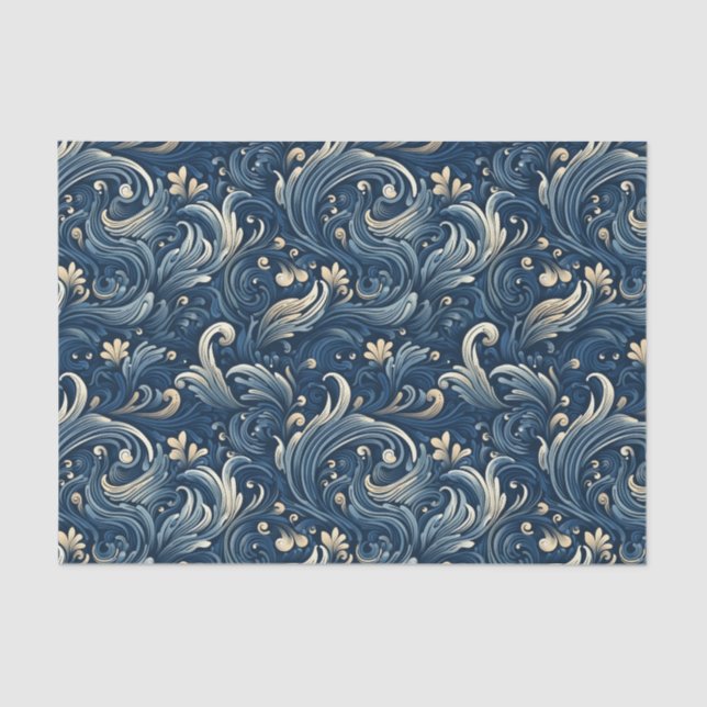 Papel De Seda Olas de estilo japonés en la descontaminación del  (Anverso)