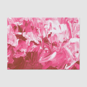 Papel De Seda Olas de pintura rosada abstracta