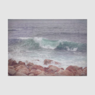 Papel De Seda Olas de Playa del Océano Arte Digital Turquesa Náu