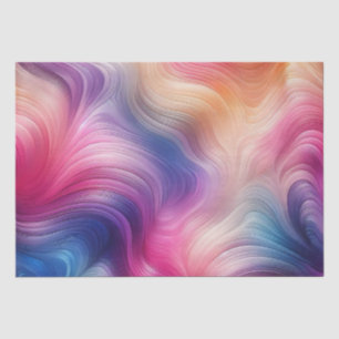 Papel De Seda Olas de textura de acuarela de arcoíris pastel dec