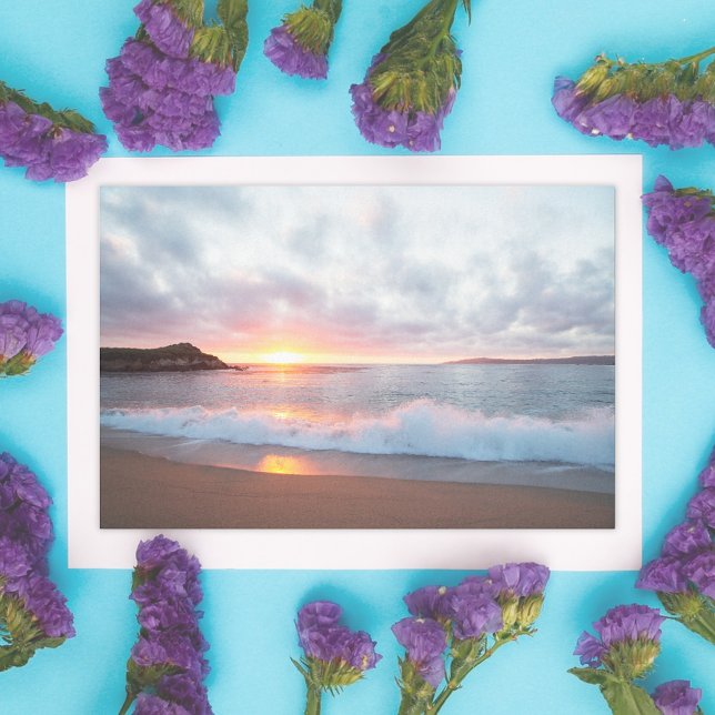 Papel De Seda Olas del océano atardecer de California Beach (Subido por el creador)