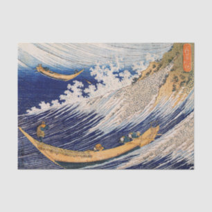 Papel De Seda Olas del Océano de Hokusai Barcos Marítimos