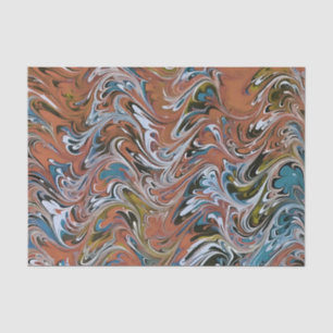 Papel De Seda Olas en color rojo y azul de barro acrílico Resume