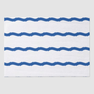 Papel De Seda Olas marinas costeras azul blanco patrón náutico