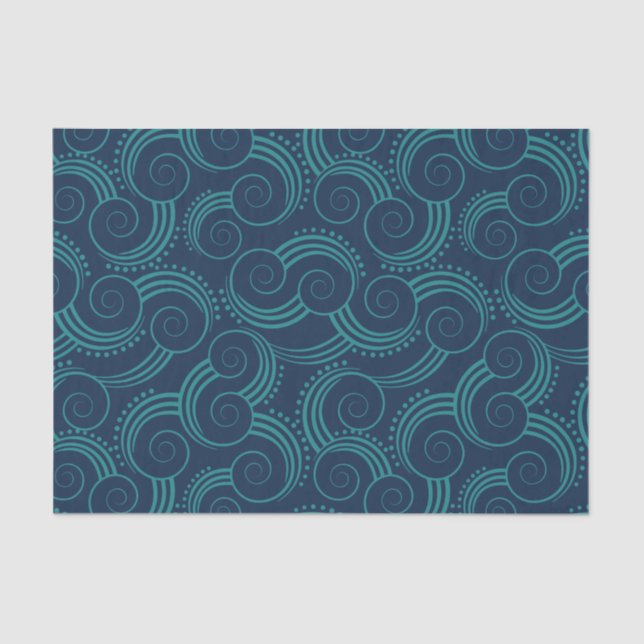 Papel De Seda Olas oceánicas de Swirly (Anverso)