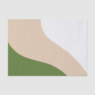 Papel De Seda Olas Simples - Blanco, Arena y Verde Palma