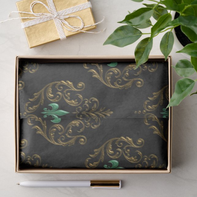 Papel De Seda Old Gold Emerald Francés  (Regalo )