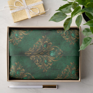 Papel De Seda Old Gold Emerald Francés