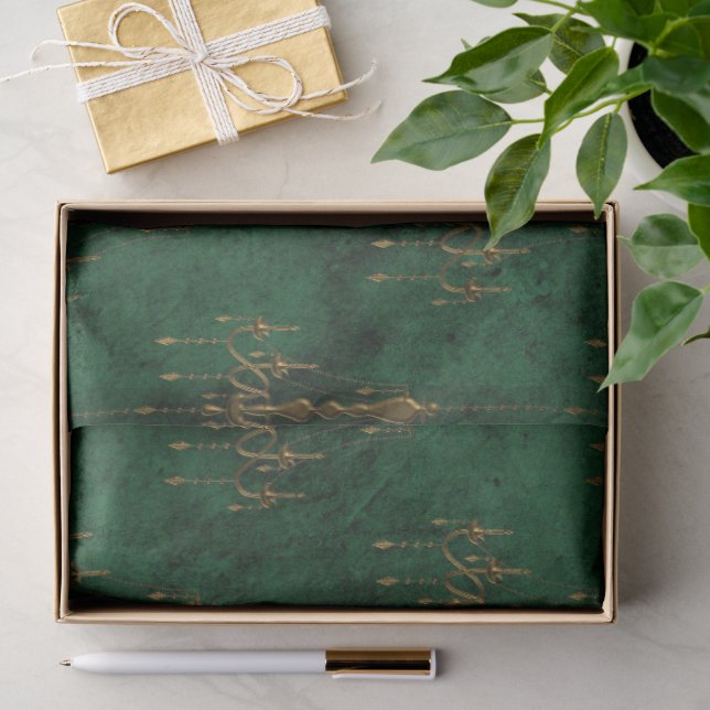 Papel De Seda Old Gold Emerald Francés  (Regalo )