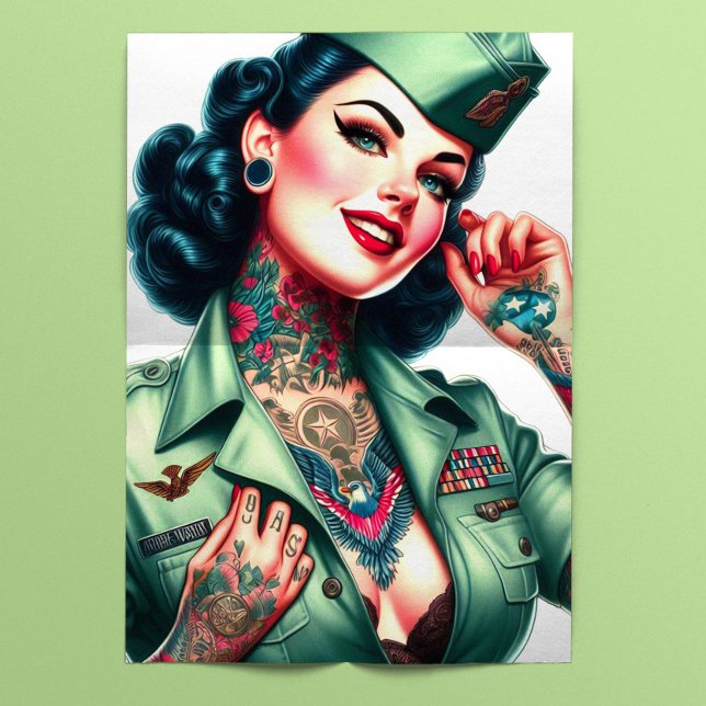 Papel De Seda Old School Military Pinup (Subido por el creador)