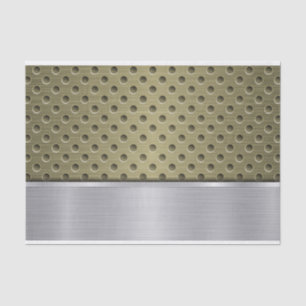 PAPEL DE SEDA OLIVE VERDE & SILVER PATRÓN METALIZADO