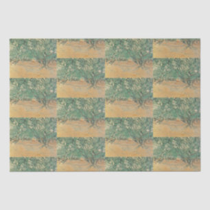 Papel De Seda Olivo de Van Gogh - Arte natural de verde salvia