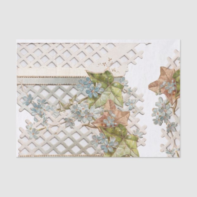 Papel De Seda Olvidar-Me-Nots vintage (Anverso)