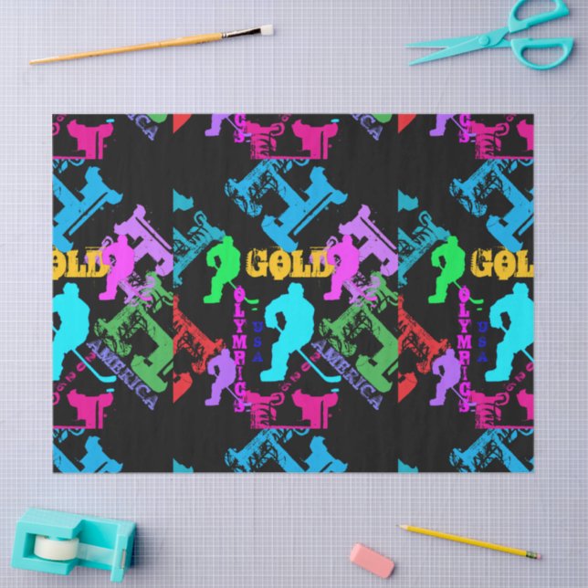 PAPEL DE SEDA OLYMPIC HOCKEY PRINTED BACKPACK (Artesanía)