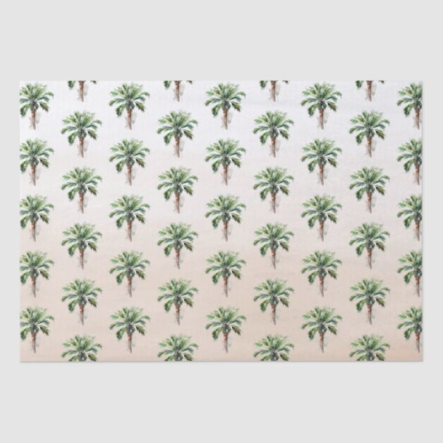 Papel De Seda Ombre de palmera tropical (Anverso)