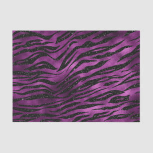 Papel De Seda Ombre de púrpura y negro, rayas de tigre con brill