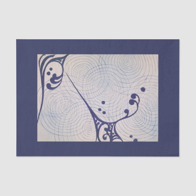 Papel De Seda Onda azul de estilo Art Decó (Anverso)