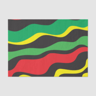 Papel De Seda Onda Rasta Rojo Amarillo Verde Negro