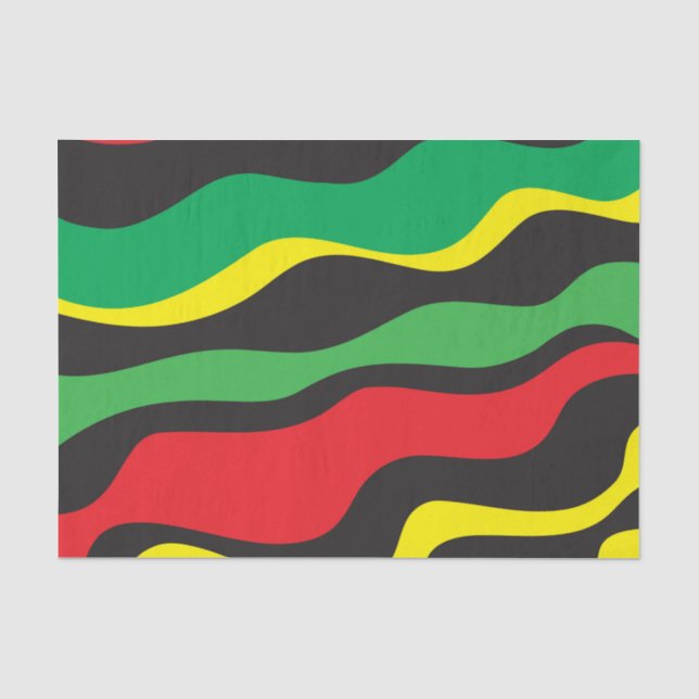 Papel De Seda Onda Rasta Rojo Amarillo Verde Negro (Anverso)
