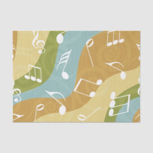 Papel De Seda Ondas coloridas de las notas de la música