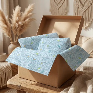 Papel De Seda Ondas con barcos