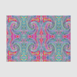 Papel De Seda Ondas de Color Psicodélicas Florales Abstractas de