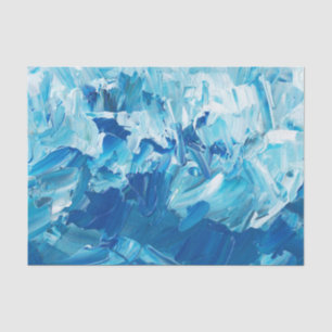Papel De Seda Ondas de pintura azul abstractas