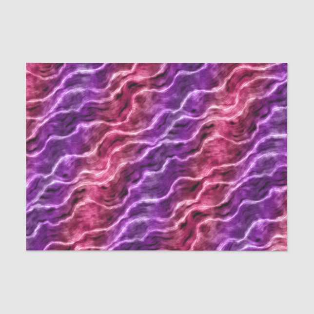 Papel De Seda ondas de tinta - gradiente rosados : (Anverso)