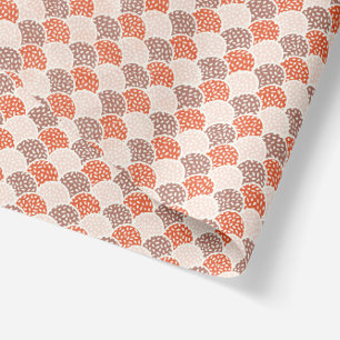 Papel De Seda Ondas de vieira abstractas en Naranja, beige y mar