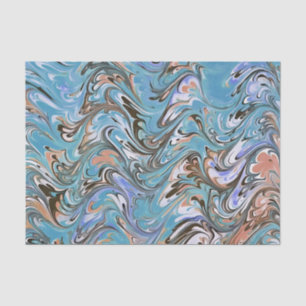 Papel De Seda Ondas En El Arte Abstracto De La Pura Acrílica Azu
