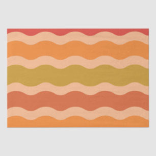 Papel De Seda Ondas retro abstractas funky de los 70 groovy