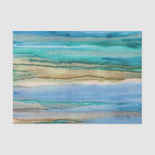 Papel De Seda Ondas turquesas (Anverso)
