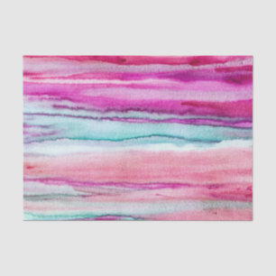 Papel De Seda Ondas turquesas rosadas