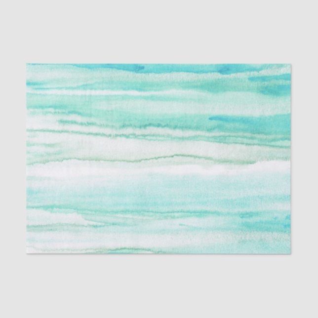 Papel De Seda Ondas Turquoise Aqua (Anverso)