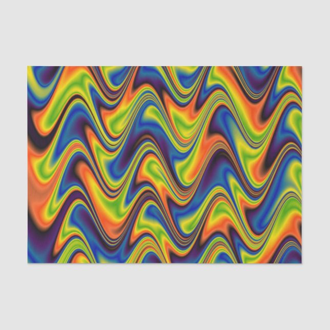 Papel De Seda Ondulado Multicolor Abstracto (Anverso)