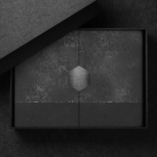 Papel De Seda Onyx Romance | Damasco negro satinado (Subido por el creador)