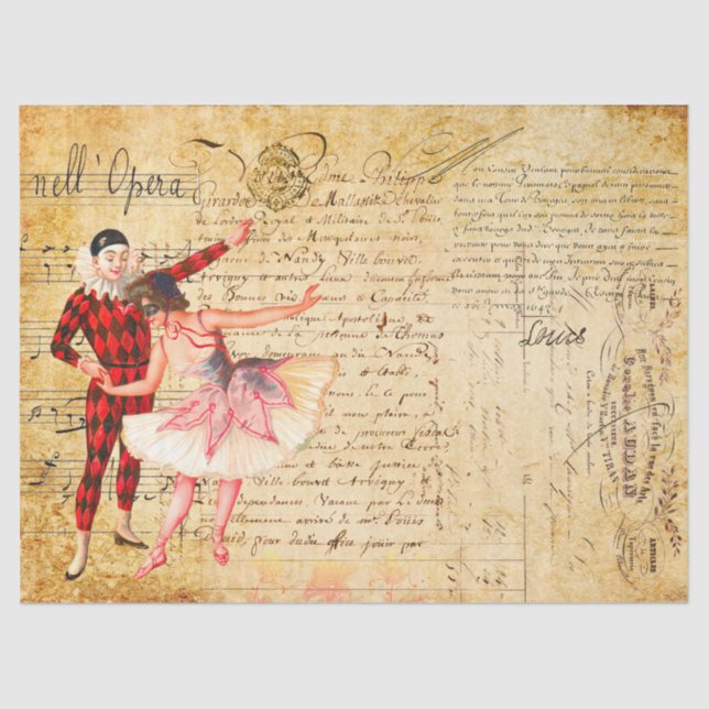 Papel De Seda Ópera con escritura a mano francesa (Anverso)