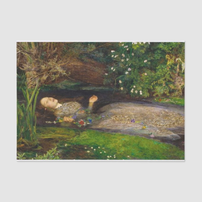 Papel De Seda Ophelia, 1851 por John Everett Millais (Anverso)