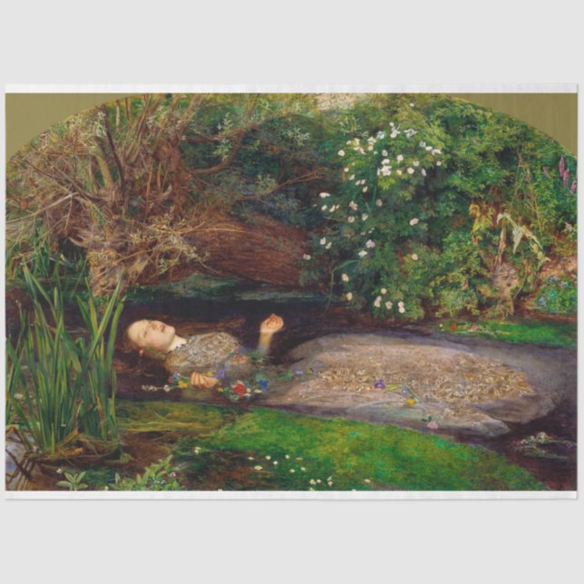 Papel De Seda Ophelia, John Everett Millais, 1851-1852 (Anverso)