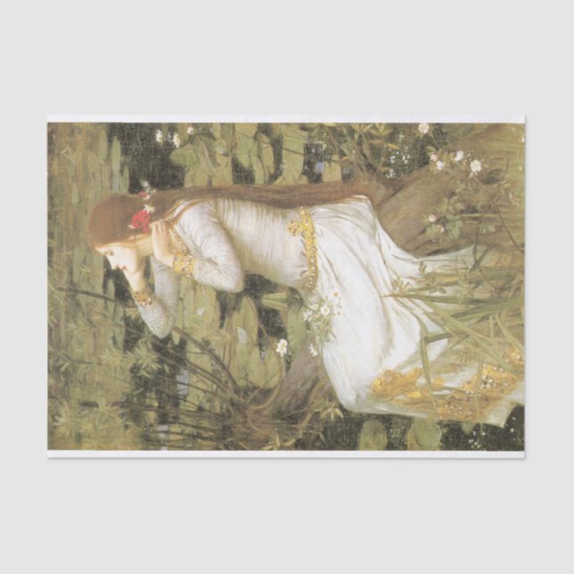 Papel De Seda "Ophelia" por John William Waterhouse, 1894 (Anverso)
