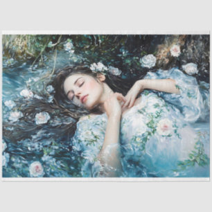Papel De Seda Ophelia rodeada de flores
